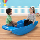 Two children rocking on the Simplay3 Rocking Bridge in the playroom