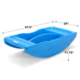 rocking bridge dimensions 47.5 inches long by 24 inches wide by 11.75 inches tall