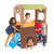Kids playing on Young Explorers Indoor/Outdoor Discovery Playhouse with climbing wall and working doors and cup holders