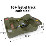 Dimensions are 5.75 inches high, 17.25 inches wide and 26.5 inches long