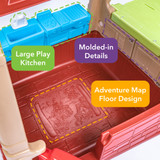 Simplay3 Playhouse with built in floor keeps kids clean outdoors