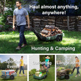 hauls almost anything anywhere, great for camping, hunting, sport events, landscaping, gardening