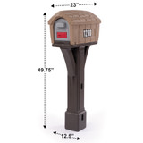 Measures 51" high, 13" wide and 23" deep