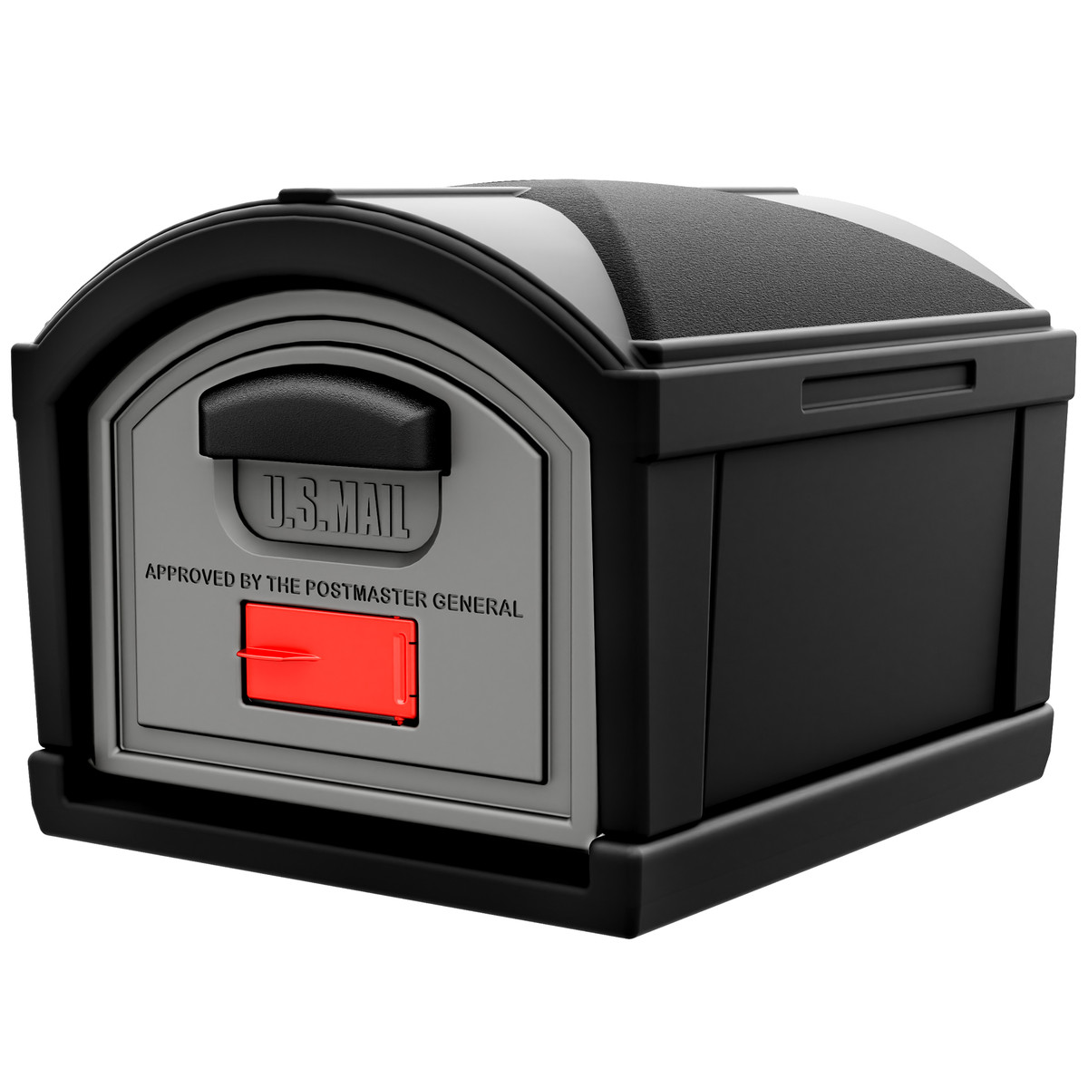 Simplay3 American Home Extra Large T4 XL Classic Mailbox Top; black with dark gray door and red mail flag