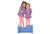 Two children standing on either side of a Periwinkle Simplay3 Sibling Step Stool