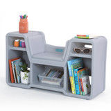 Cozy cubby reading nook has plenty of storage for books, arts & crafts, games, and more